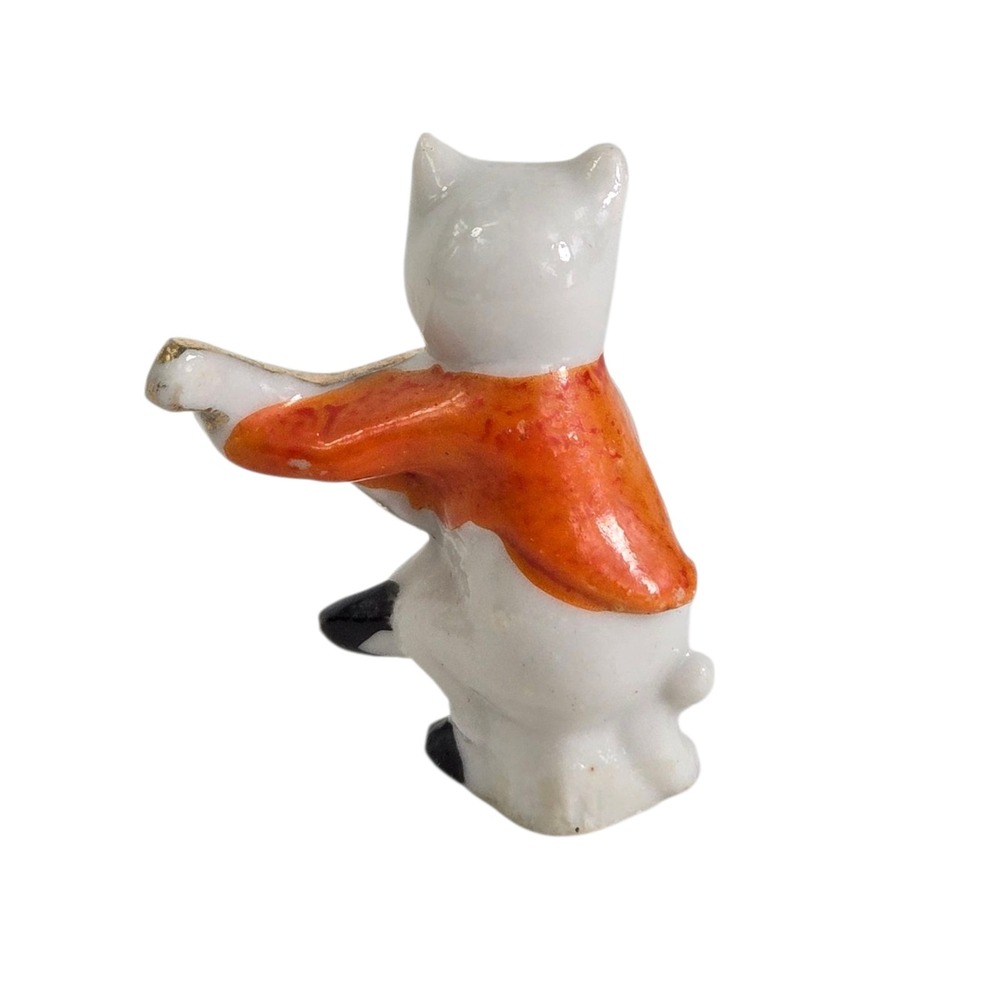 1920's Cat Kitty Porcelain Jazz Band Figurines Made In Japan‎ Gold Instruments - Picture 5 of 9
